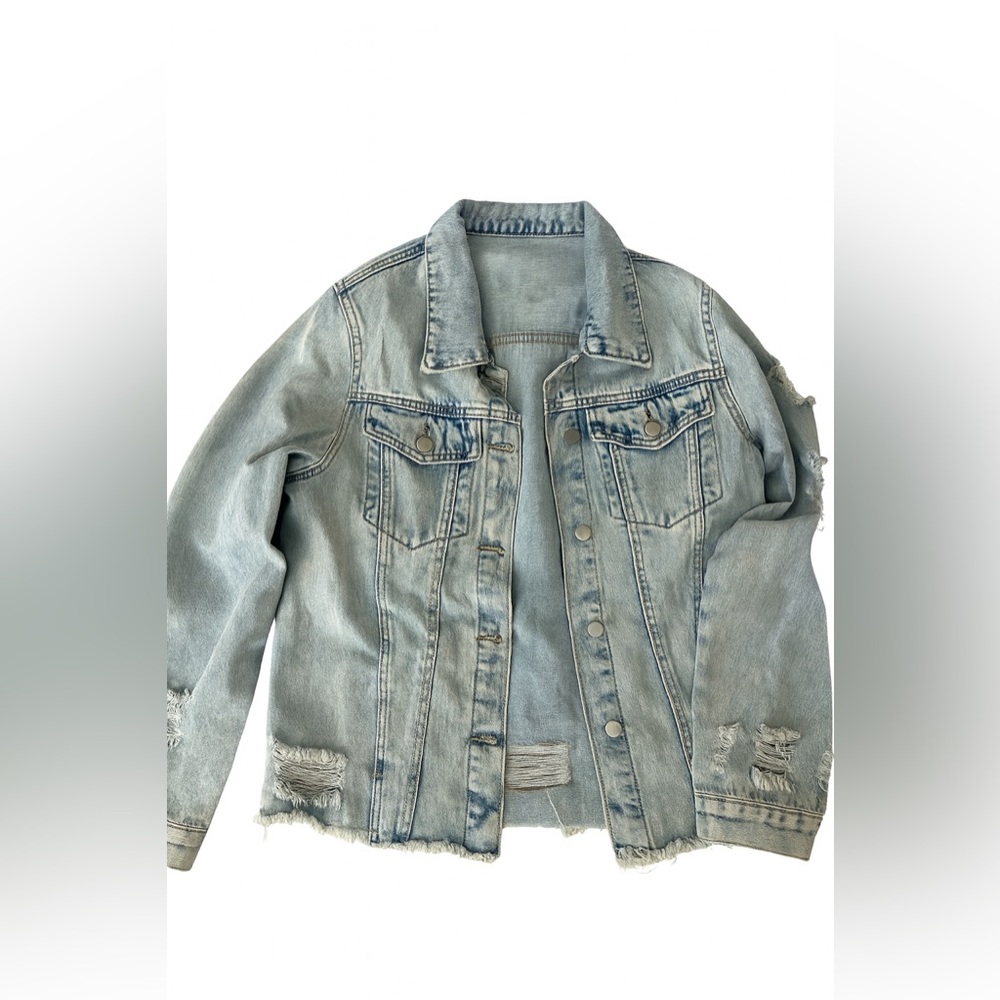 Viral TikTok Shop Distressed Denim Jacket